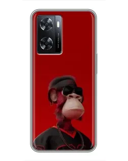 Чехол для OPPO A57s с картинкой «Bored Ape в красном» Чехол для OPPO A57s с картинкой «Bored Ape в красном»