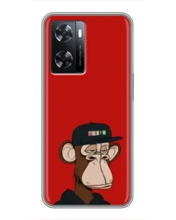 Чехол для OPPO A57s с картинкой «Bored Ape — красный фон» Чехол для OPPO A57s с картинкой «Bored Ape — красный фон»