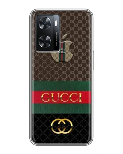 Чехол для OPPO A57s с картинкой «Gucci — брендированный десерт»