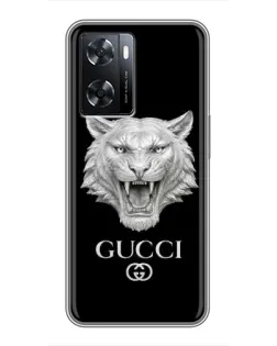 Чехол для OPPO A57s с картинкой «Gucci — серебряный лев» Чехол для OPPO A57s с картинкой «Gucci — серебряный лев»