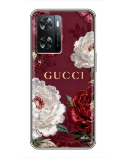 Чехол для OPPO A57s с картинкой «Gucci — бордовые розы» Чехол для OPPO A57s с картинкой «Gucci — бордовые розы»
