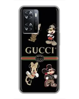 Чехол для OPPO A57s с картинкой «Gucci — герои Disney и монограмма» Чехол для OPPO A57s с картинкой «Gucci — герои Disney и монограмма»