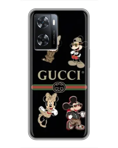 Чехол для OPPO A57s с картинкой «Gucci — герои Disney и монограмма» Чехол для OPPO A57s с картинкой «Gucci — герои Disney и монограмма»