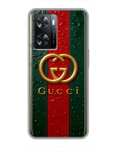 Чехол для OPPO A57s с картинкой «Gucci — фирменная полоса и золото» Чехол для OPPO A57s с картинкой «Gucci — фирменная полоса и золото»