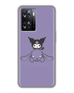 Чехол для OPPO A57s с картинкой «Kuromi на лиловом фоне»