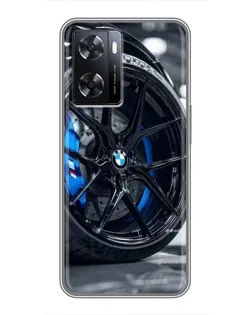 Чехол для OPPO A57s с картинкой «Колесо BMW вблизи»