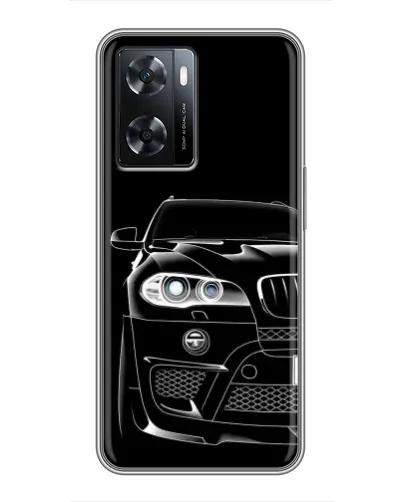 Чехол для OPPO A57s с картинкой «Темный силуэт BMW»
