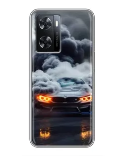 Чехол для OPPO A57s с картинкой «BMW в дыму»