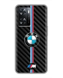 Чехол для OPPO A57s с картинкой «Эмблема BMW и карбон»