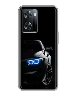 Чохол для OPPO A57s з картинкою «BMW — нічний погляд»