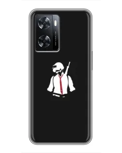 Чохол для OPPO A57s з картинкою «PUBG — силует воїна»