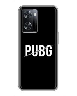 Чохол для OPPO A57s з картинкою «PUBG — білий логотип»