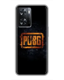 Чохол для OPPO A57s з картинкою «PUBG — золотий логотип»