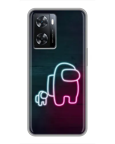 Чохол для OPPO A57s з картинкою «Among Us неон-арт»
