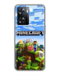 Чохол для OPPO A57s з картинкою «Minecraft класичний світ»