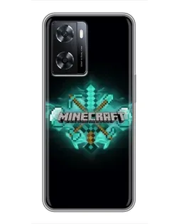 Чохол для OPPO A57s з картинкою «Minecraft Diamond лого»