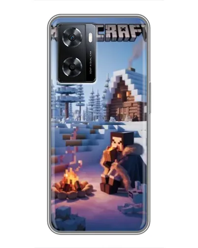 Чохол для OPPO A57s з картинкою «Зимовий Minecraft»