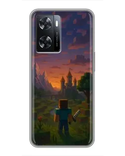 Чохол для OPPO A57s з картинкою «Стів біля вежі»