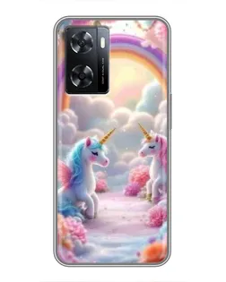 Чохол для OPPO A57s з картинкою «Веселка і єдинороги» Чохол для OPPO A57s з картинкою «Веселка і єдинороги»
