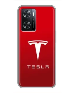 Чехол для OPPO A57s с картинкой «Tesla Red Classic»