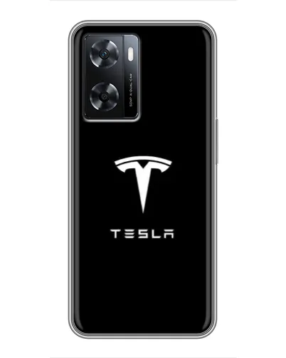 Чехол для OPPO A57s с картинкой «Tesla White Logo»