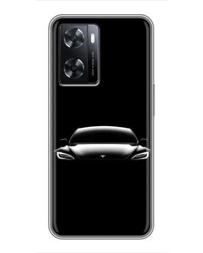 Чехол для OPPO A57s с картинкой «Фары Tesla Night»