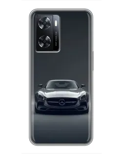Чехол для OPPO A57s с картинкой «Mercedes на черном»