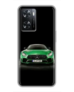 Чехол для OPPO A57s с картинкой «Mercedes — неоновый лого»