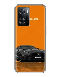 Чехол для OPPO A57s с картинкой «Оранжевый Mercedes AMG»