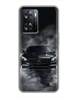 Чехол для OPPO A57s с картинкой «Mercedes в дыму»