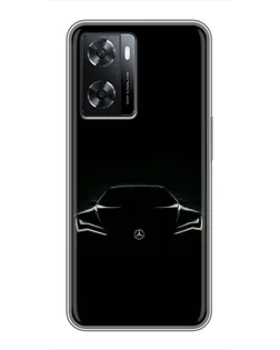 Чехол для OPPO A57s с картинкой «Mercedes — силуэт авто»