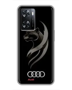 Чехол для OPPO A57s с картинкой «Графика — пантера и Audi»