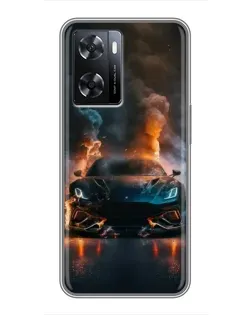 Чохол для OPPO A57s з картинкою «Lamborghini димна естетика»