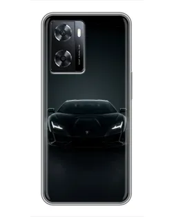 Чохол для OPPO A57s з картинкою «Чорний Lamborghini Aventador»