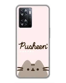 Чохол для OPPO A57s з картинкою «Pusheen логотип»
