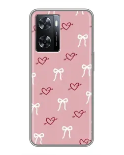 Чохол для OPPO A57s з картинкою «Серця та банти»