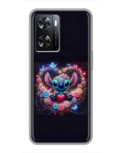 Чехол для OPPO A57s с картинкой «Stitch в цветах»