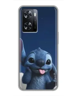 Чехол для OPPO A57s с картинкой «Стич в облаках»