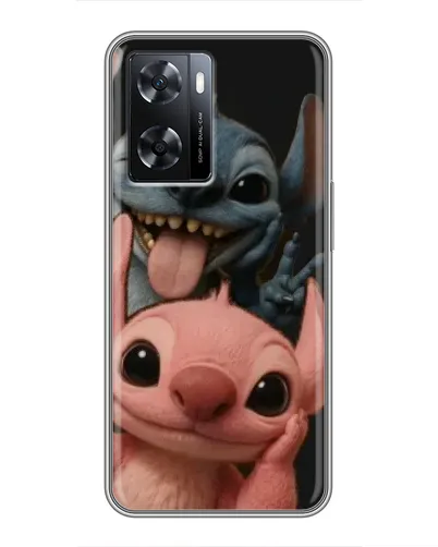 Чехол для OPPO A57s с картинкой «Стич и Ангел»