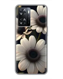 Чохол для OPPO A57s з картинкою «Білі маргаритки макро»