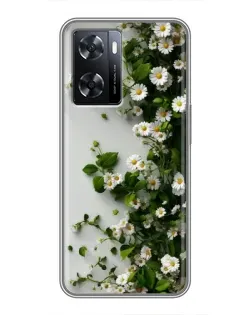 Чохол для OPPO A57s з картинкою «Гілка дрібних білих квітів»