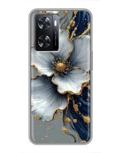 Чохол для OPPO A57s з картинкою «Біла квітка та золотий флюїд»