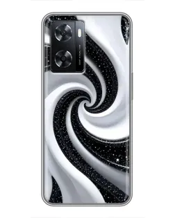Чохол для OPPO A57s з картинкою «Чорно-біла спіраль»