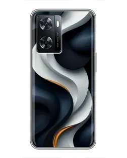 Чохол для OPPO A57s з картинкою «Об'ємні чорно-білі стрічки»