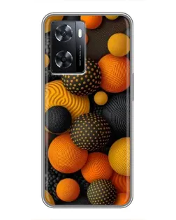Чохол для OPPO A57s з картинкою «Об'ємні помаранчеві сфери»