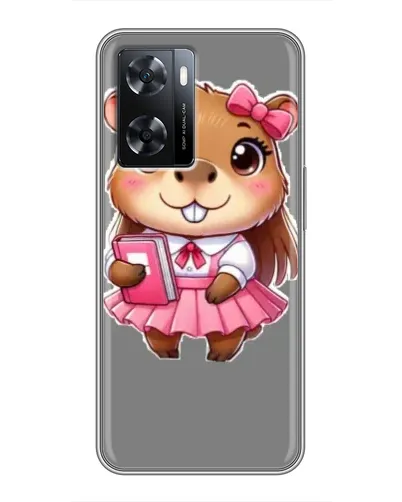 Чехол для OPPO A57s с картинкой «Девочка капибара»