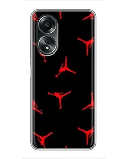 Чехол для OPPO A58 (4G) с картинкой «Jordan Red Pattern»