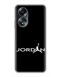 Чехол для OPPO A58 (4G) с картинкой «Jordan White Logo»