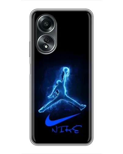 Чехол для OPPO A58 (4G) с картинкой «Jordan Neon Blue»