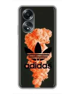 Чехол для OPPO A58 (4G) с картинкой «Оранжевый дым Adidas» Чехол для OPPO A58 (4G) с картинкой «Оранжевый дым Adidas»